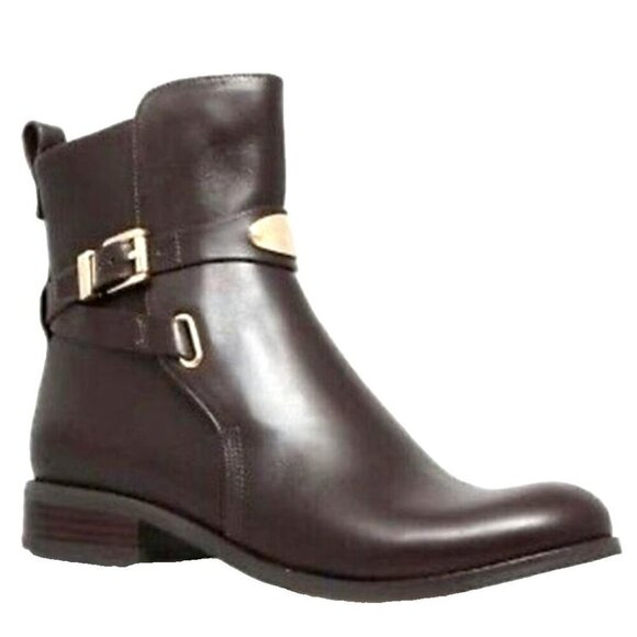 Michael Kors Arley Ankle Boots  Size 6 M Leather Buckle Strap - Picture 2 of 14